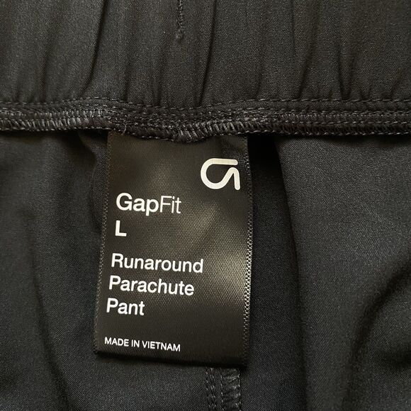 NWT GapFit Women’s L Black Runaround Parachute Cargo Pull-On Baggy Pants Stretch - Picture 5 of 16